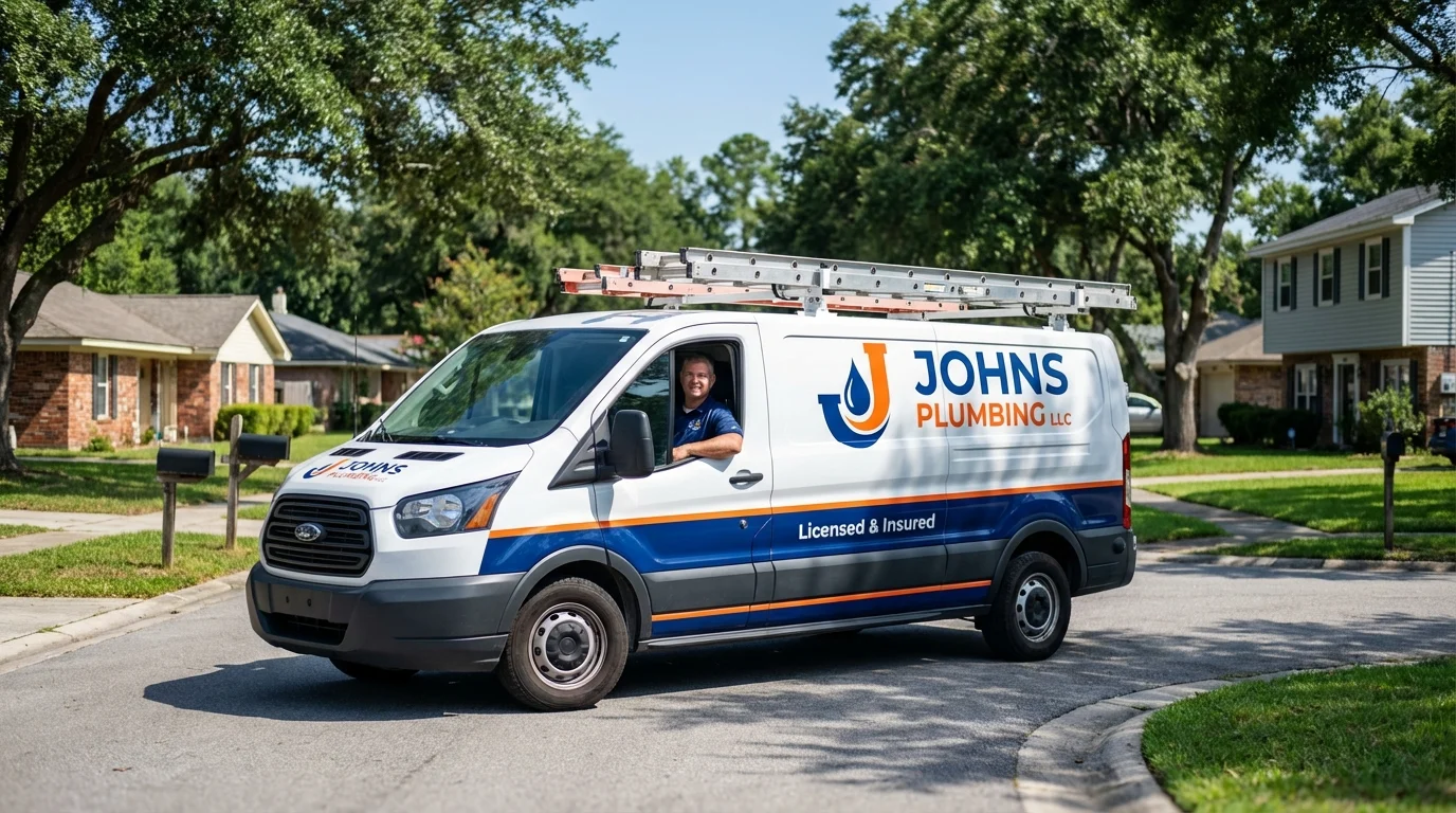Johns Plumbing LLC service van in Kimberly, ID