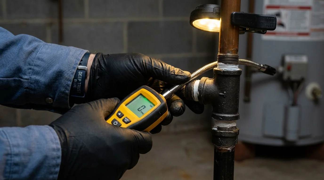 Gas leak detection with electronic sniffer by Johns Plumbing LLC in Kimberly